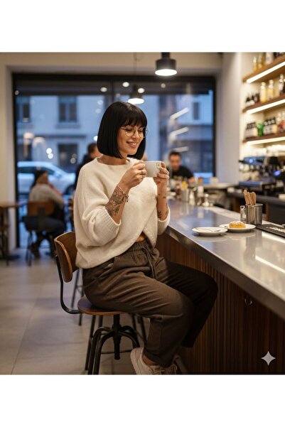 AGORATEKSTİL New Season Fakir Sleeve Wool Sweater