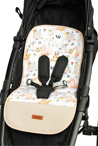 Sensillo Picnic Beige Stroller Mattress 80x40 cm with two sides Cotton/Velvet, Footrest