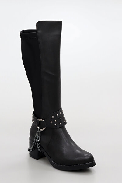 kajal ayakkabı Gkn 710 Heeled Boots with Chain Detail
