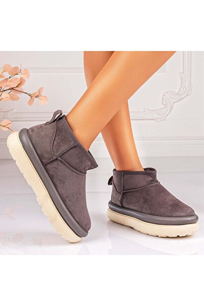Lush Fashion Women's Grey Suede Boots Code: LT340-2 (K6)