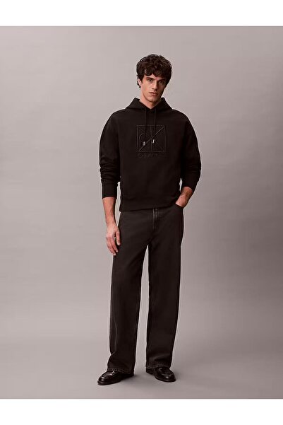 Calvin Klein Men's Polo Neck Long Sleeve Casual Black Sweatshirt Lv14Le201G-Ub1