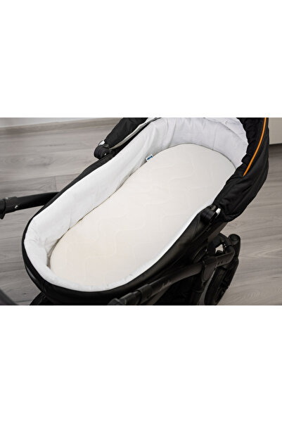 Sensillo Quilted Baby Pram Mattress White 75x32x3 cm, with removable soft quilted cover, d