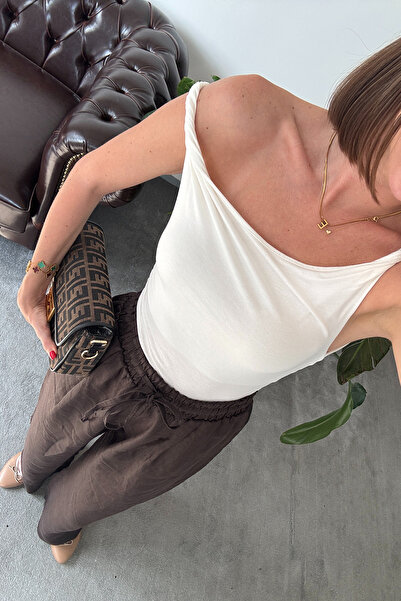 MAGARDE New Season Draped Strap Tank Top - Ecru