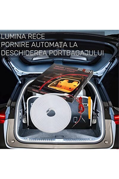 BZRSH Car Trunk LED Strip 4M, Automatic Start, Flexible – Cool White Lighting 12V,