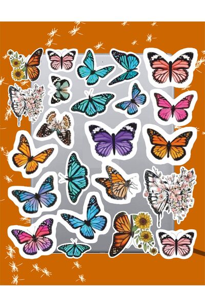 Hediyeni Al مجموعة ملصقات ذات طابع الفراشة |   ملصق للكمبيوتر المحمول والدفتر والتابلت والهاتف ودفتر الملاحظات ومجلة البوليت