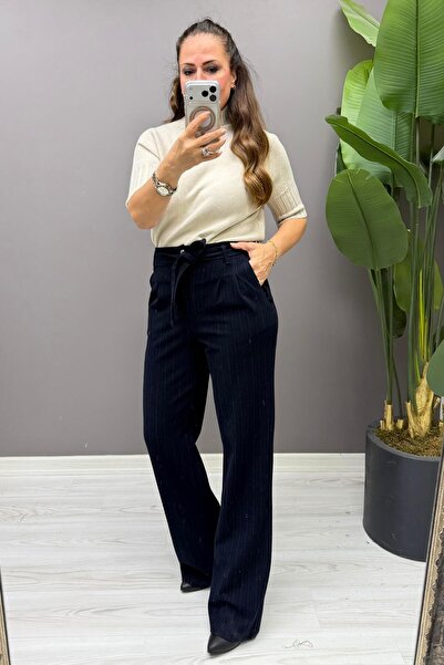 Mine Sabuncuoğlu Vela Kaşmir Pantolon Lacivert