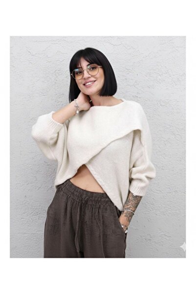 AGORATEKSTİL New Season Fakir Sleeve Wool Sweater