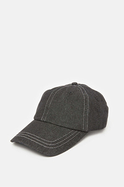 REDTAG Women Black Demin Contrast Stitch Cap