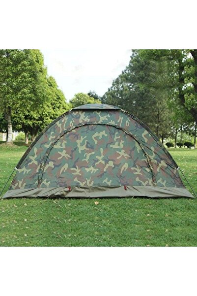 Generic Camouflage 2 Person Tent Ultralight Single Layer Water Resistant Camping Tent with Carry Bag (T-2)