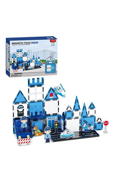SHANTOU Set magnetic de construcție 42 piese – POLITIE
