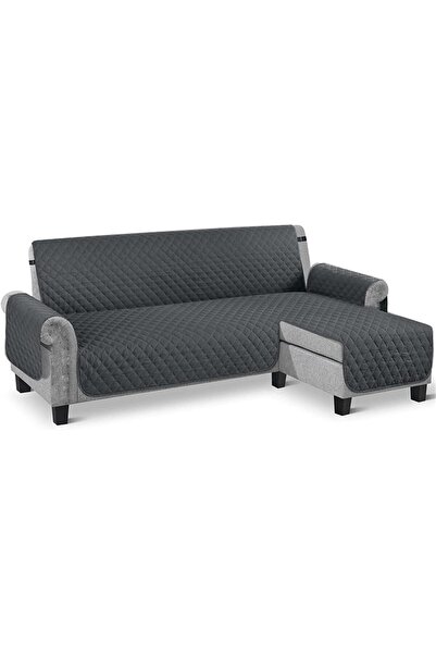 MOTIM L Shape Sofa Cover, Dark Grey, Left Chair S 200cm