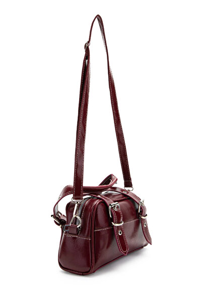 Ecrou Belt Detailed Shoulder Bag Claret Red