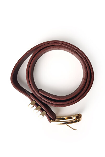 Ecrou Square Buckle Belt Burgundy
