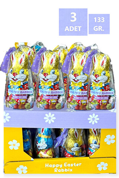 Pofika Yılbaşı Noel Happy Rabbix Tavşan Çikolata 133gr 3 Adet