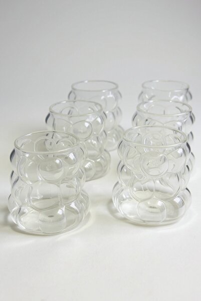 Kitchen Way 6 قطع من أكواب القهوة الزجاجية المصنوعة من زجاج البوروسيليكات الم...