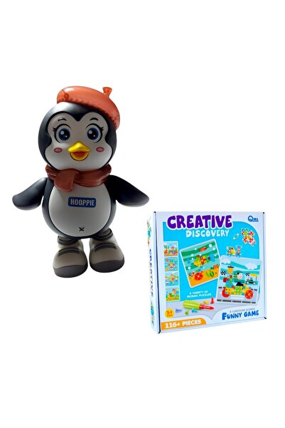 OEM Pinguin muzical,21 cm,multicolor,sunete/lumini,03 ani+ Joc Hooppie,constr...