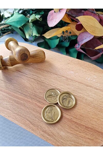 cev den store شمعة ختم جاهزة 50 قطعة، ختم ذهبي اللون