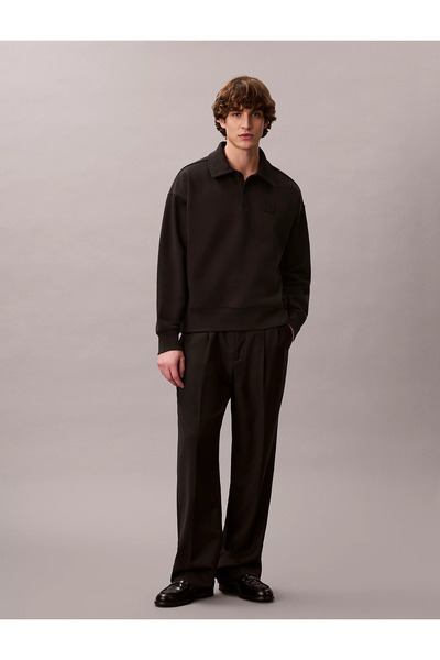 Calvin Klein Men's Cotton Crew Neck Long Sleeve Black Sweatshirt Lv14Le202G-Ub1