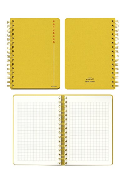 Meli Melek Melimelek Checkered Notebook Yellow (Cloth Cover) - Ceyda Düvenci