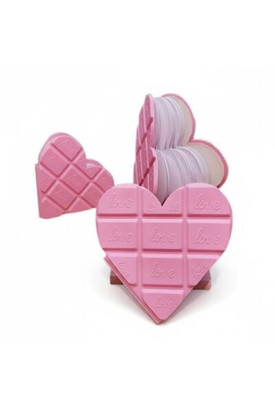 MODA Çikolata Modelli Kokulu Kalp Şeklinde Mini Defter Çikolata Kokulu