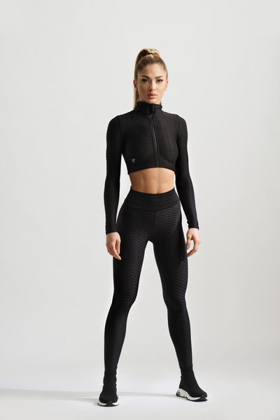 Tessitura Sportswear | 3D Sculpt Crop Top | High-Stretch Nylon | Women | XS-L