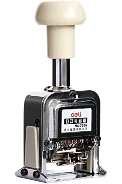 Deli Numbering Machine E7506 - High-Clarity Numbers with Built-in Ink Pad