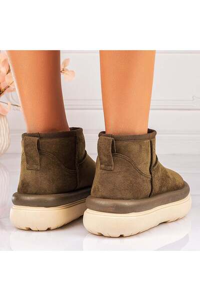 Lush Fashion Women's Green Suede Boots Code: LT340-4 (I6)