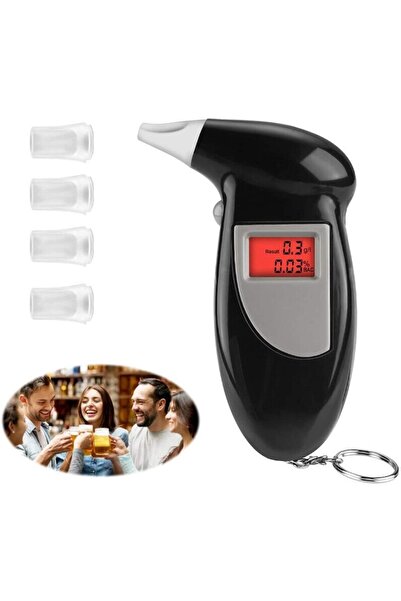 Boxely Portable Keychain Alcohol Tester, Orange Backlit LCD, Semi-professional, 0.0–1.9 g/l, 4 Mou