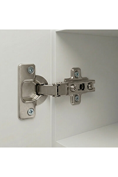 Badem10 Chrome 2 Pieces Half Camel Neck Pistonless Furniture Cabinet Door Hinge