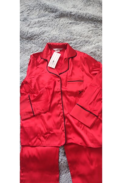 SS HOME CONCEPT Red Satin Pajama Set