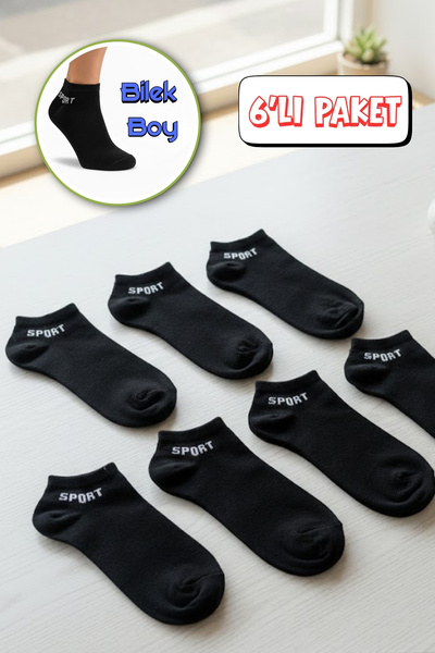 andredimoda Ankle Length 6-Piece Unisex Black Socks