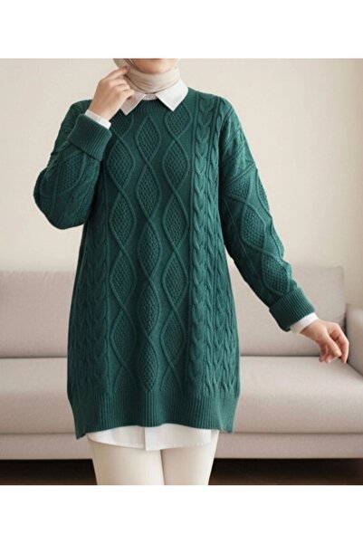 Vaniza سترة تريكو منقوشة على شكل قرص العسل بحجم قياسي