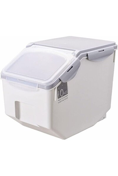 BLOOMING TIME حاوية تخزين أرز سعة 10 كجم، صندوق تخزين طعام، مقاوم للرطوبة، مثالي لتخزين الأرز والدقيق والمواد الجافة