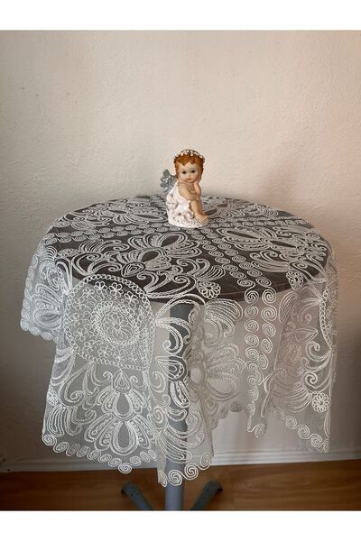 ZESA HOME Fiskos Tablecloth Tulle Laced Dowry Holder
