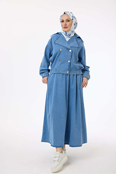 My City 5693 - Stylish and Comfortable Stone Decorated Women's Denim Pants Shirt Set