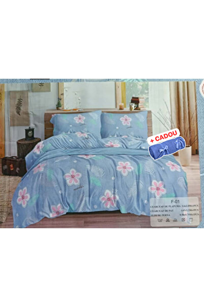 CONFtex Pucioasa Single-bed Bedding Set FloriRoz Code S049 (170x220 cm) + Free Towel 50x90 cm