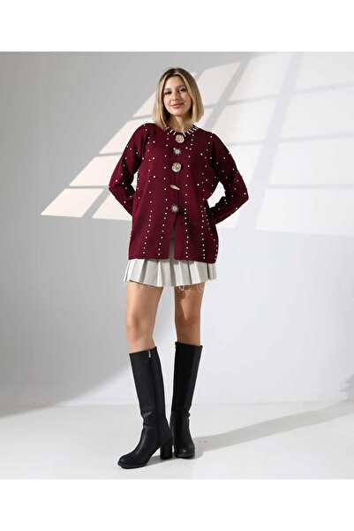 STORY ONLİNE Kadın Düğme Detaylı İncili Kazak
