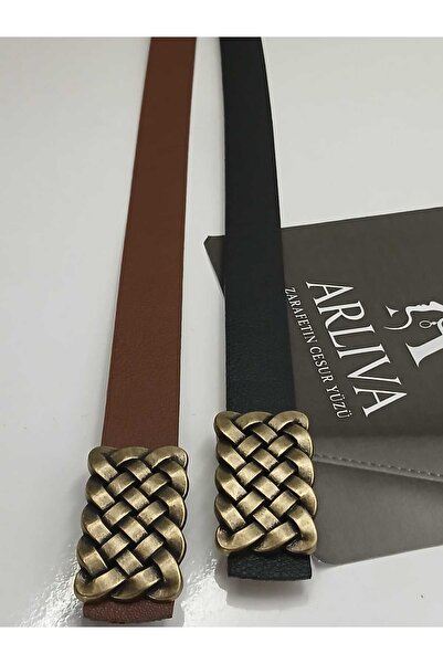 ARLIVA Antique Design Metal Braided Women's Trouser Belt, Dress Belt, Coat Belt