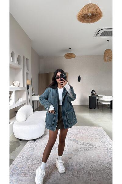 Buket Teke Premium Denim Jacket with Velvet Collar