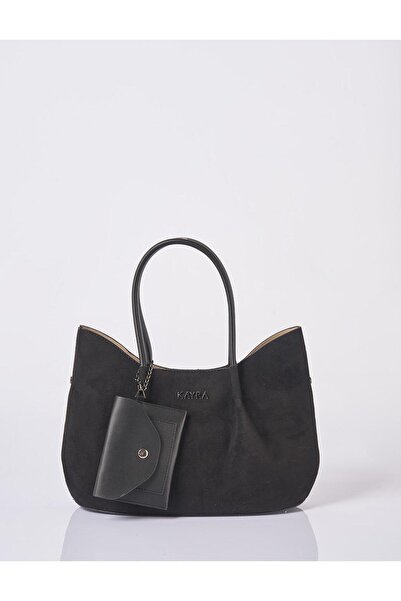 Kayra Suede Bag with Puppies Black