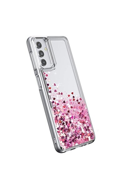 PlanetPhone Husa pentru Samsung Galaxy A14 cu sclipici si apa, lichid, efect 3D, protecție cameră, roz