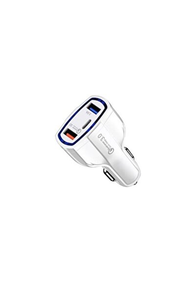 PlanetPhone Fast Car Charger with 2 USB Ports and 1 USB-C Port, Quick Charge, 3.1 Ah