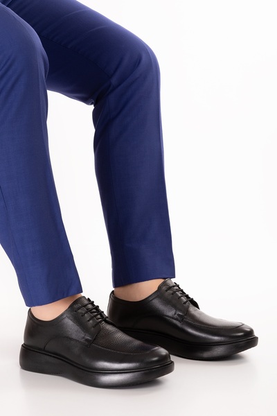 Gondol Чоловічі шкіряні весільні та ділові туфлі Легкі та зручні add.3006 Чорні