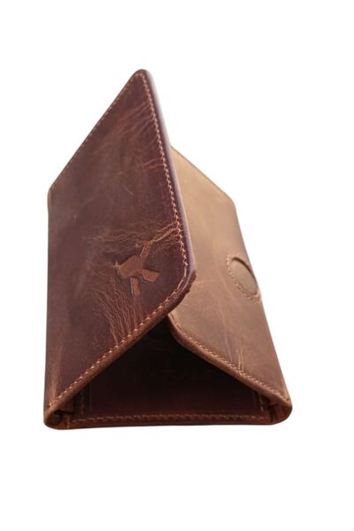 Deribond Genuine Leather Men's Wallet with Magnet Cover