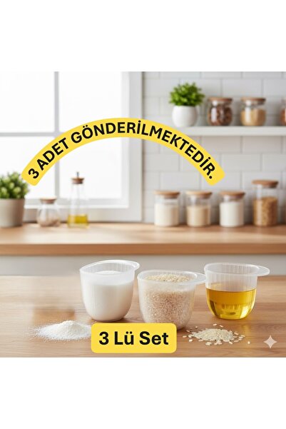 VİALEX Scale 3 lü Ölçü Kabı Seti 120 ml Ölçü Kabı