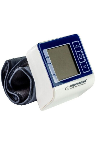 ESPERANZA Vigor Esperanza wrist blood pressure monitor, 90 memories, oscillometric method, White/Blue