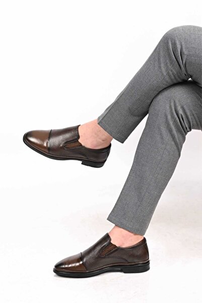 Bestello Laceless Rubber Sole Genuine Leather Comfort Shoes 333-1948 Men's Shoes