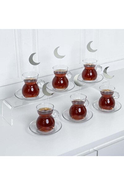 Story of candle رمضان ، ملاعق رمضان ترحيبيه عليها هلال رمضان عدد 6 قطع | فضي