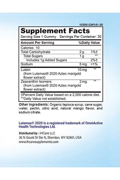 NUTRENITY SUPPLEMENT Vision Support Kids Gummies