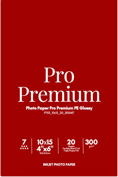 PRO 4R (10x15cm), 300 g/m², 20 de foi - Compatibil cu Canon Pixma - Hârtie fo...